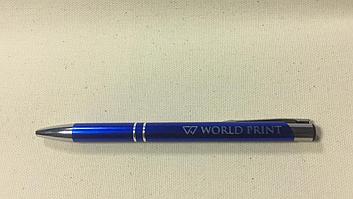 Металлическая ручка с гравировкой логотипа