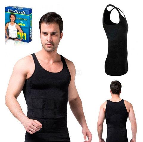 Утягивающая майка для мужчин Slim and Lift for men BLACK (L) - фото 1 - id-p67393812