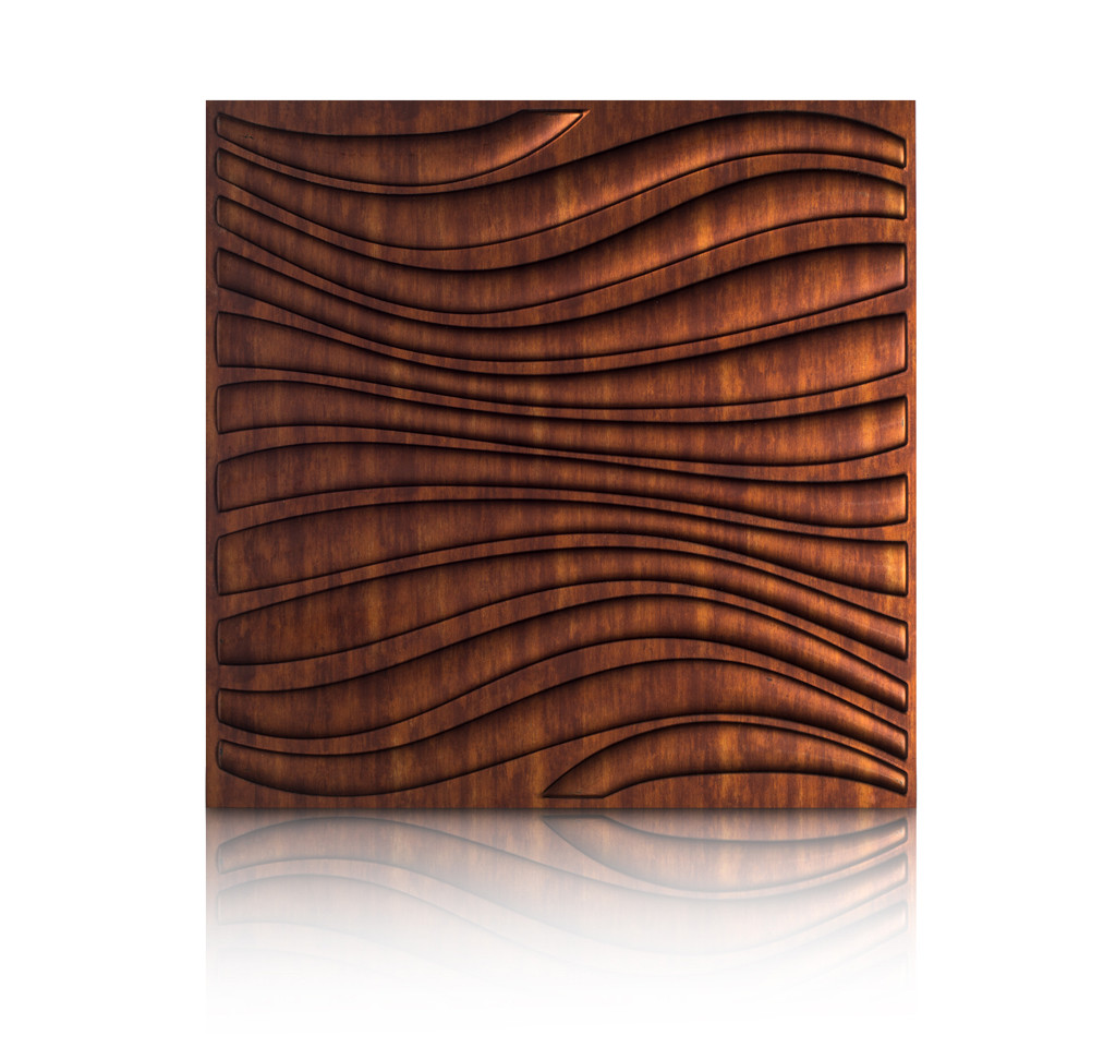 Декоративные панели 3D VERGE Волна, Карамель, 500х500 мм
