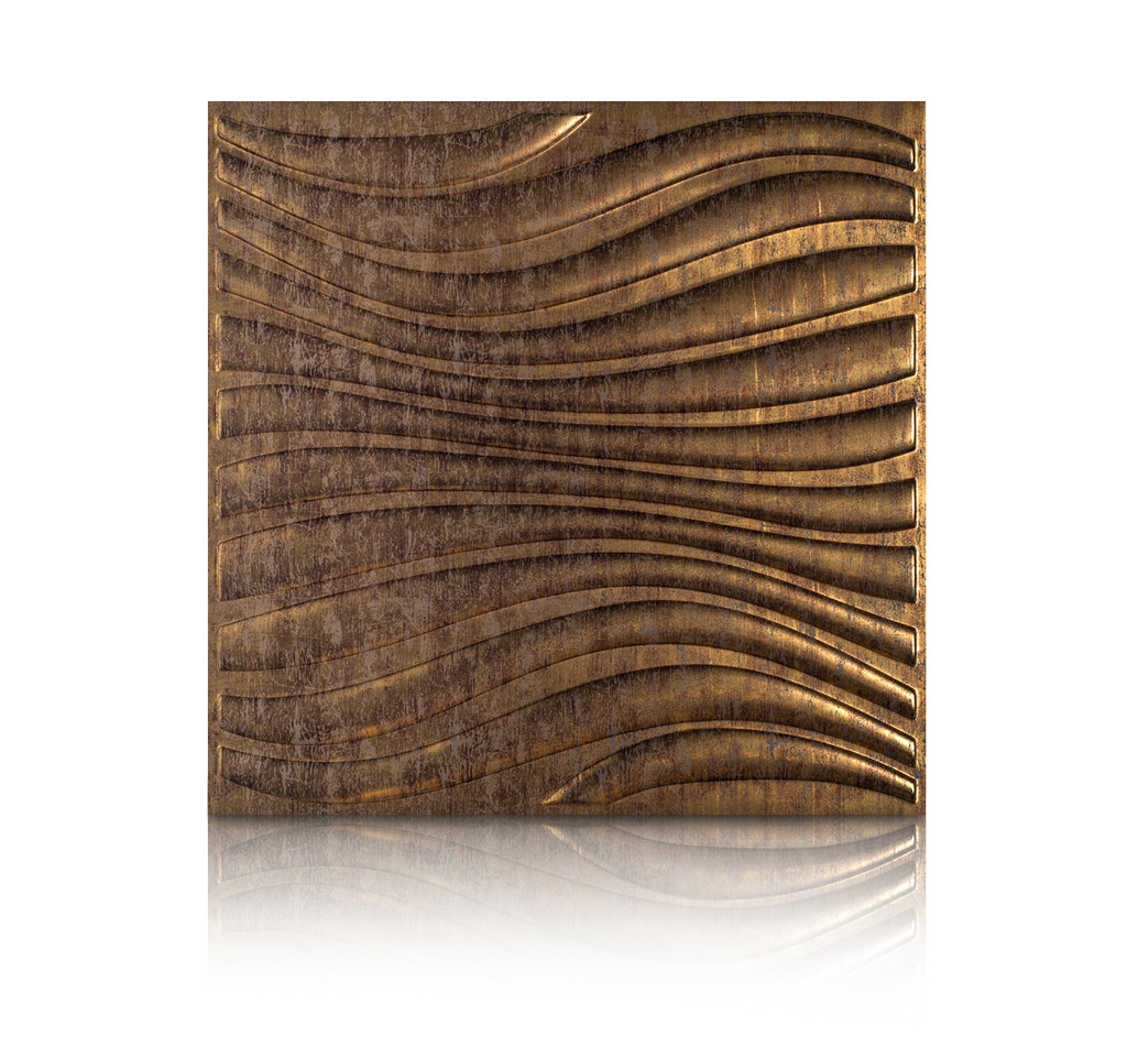 Декоративные панели 3D VERGE Волна, Мед, 500х500 мм
