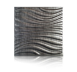 Декоративные панели 3D VERGE Волна, Седой дуб, 500х500 мм