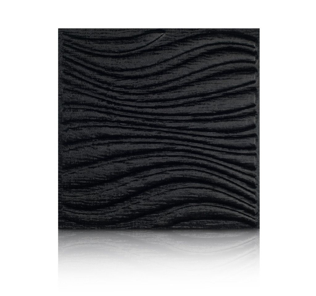 Декоративные панели 3D VERGE, Элегант Волна, Fluffy Черный, 500х500 мм