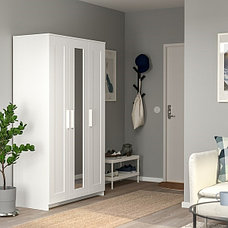 Шкаф 3-дверный БРИМНЭС белый 117x190 см ИКЕА, IKEA, фото 2