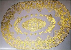 Овальная салфетка с золотым декором 45х30 см - Оплата Kaspi Pay, фото 2