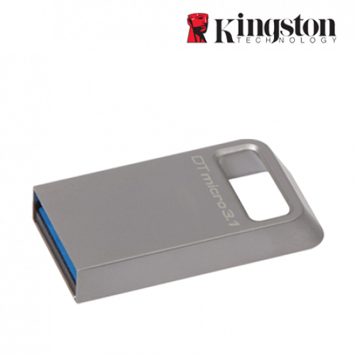 USB 3.1 Flash Drive 32GB Kingston DataTraveler Micro 3.1, 100/10 Мбайт/с, Silver - фото 1 - id-p69277004
