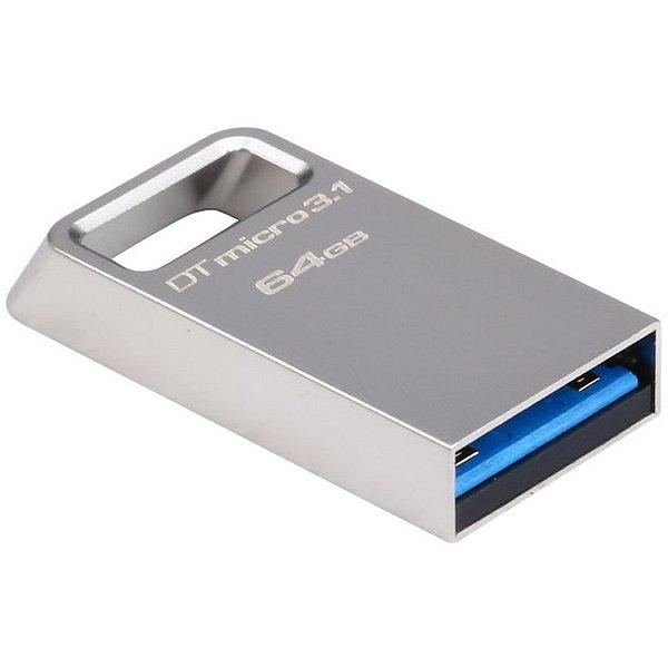USB 3.1 Flash Drive 64GB Kingston DataTraveler Micro 3.1, 100/10 Мбайт/с, Silver