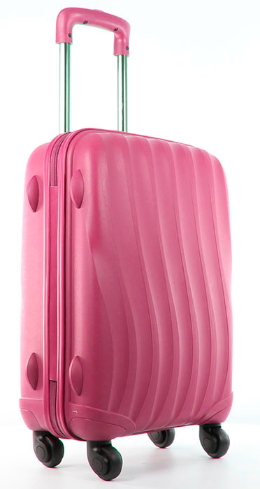 Маленький чемодан розовый из прочного пластика " Bubule"