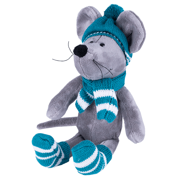 SOFTOY Мягкая игрушка Мышь в шапке, 36см