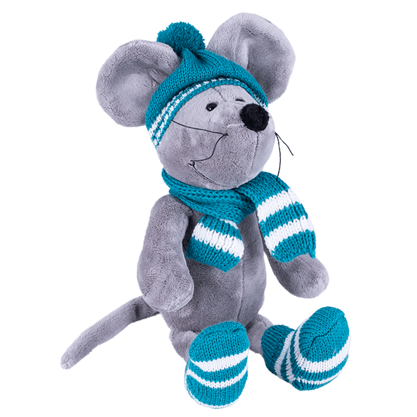 SOFTOY Мягкая игрушка Мышь в шапке, 36см