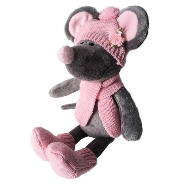 SOFTOY   Мягкая игрушка Мышь в шапке, 36см