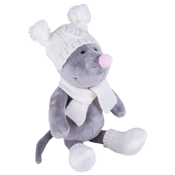 SOFTOY   Мягкая игрушка Мышь в шапке, 36см