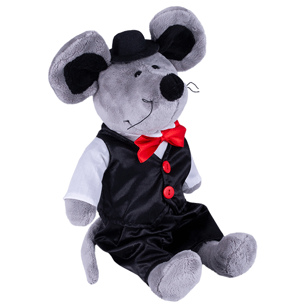 SOFTOY  Мягкая игрушка Мышь в костюме, 36см