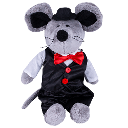 SOFTOY  Мягкая игрушка Мышь в костюме, 36см