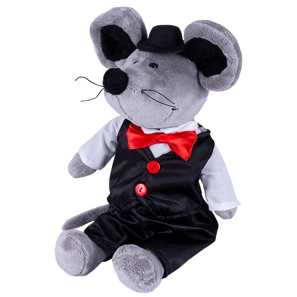 SOFTOY  Мягкая игрушка Мышь в костюме, 36см