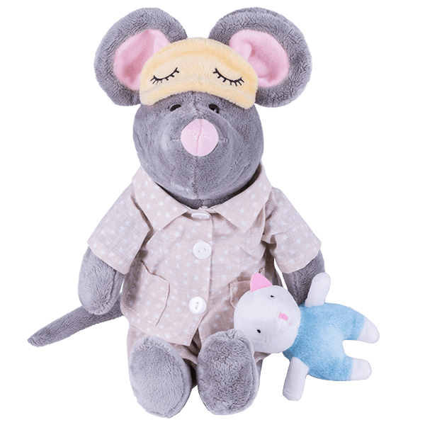 SOFTOY   Мягкая игрушка Мышь в пижаме, 36см