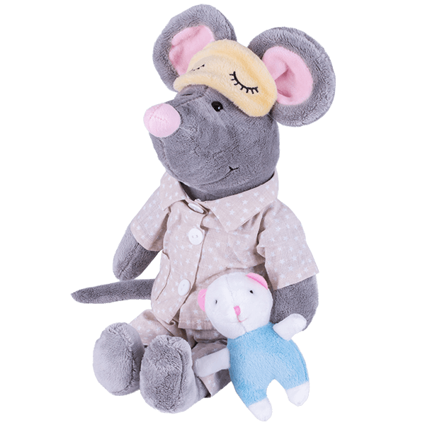 SOFTOY   Мягкая игрушка Мышь в пижаме, 36см