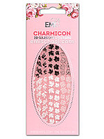 Charmicon 3D Silicone Stickers №66 Листья черные/белые