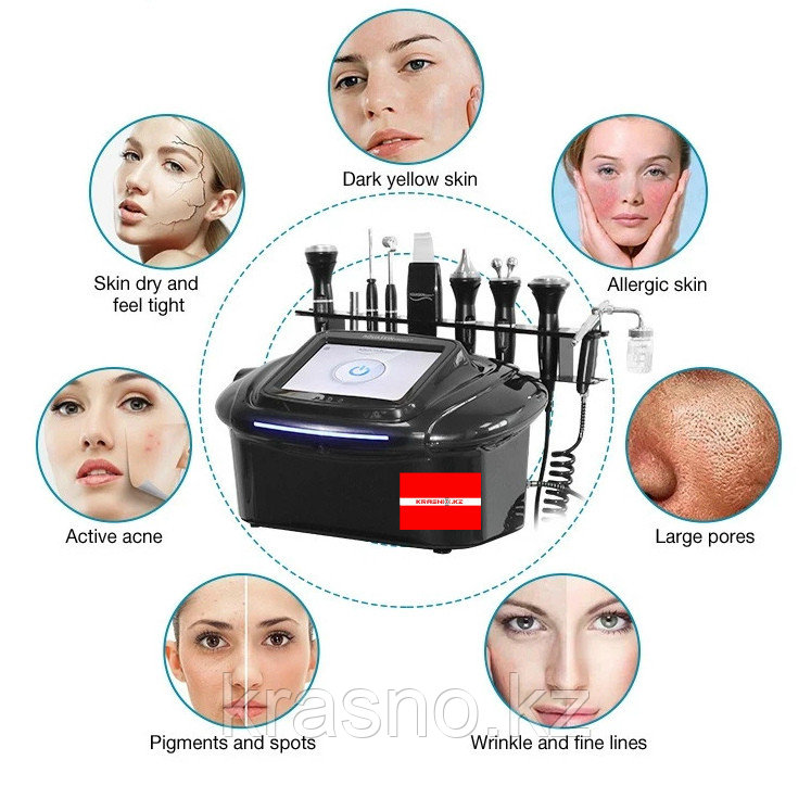 Аппарат косметологический 8 в 1 Aqua Skin Smart Rf скрабер спреер фонофорез микротоки - фото 2 - id-p69304589