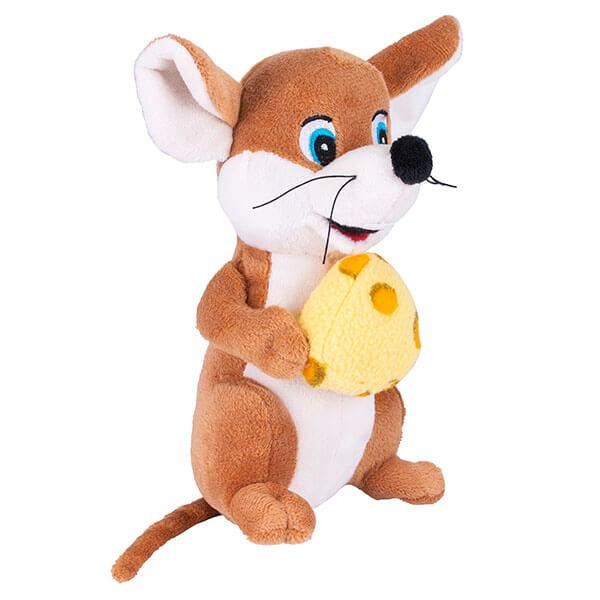 SOFTOY  Мягкая игрушка Мышь с сыром, 18 см.