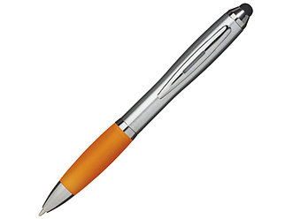 Ручка-стилус шариковая Nash, серебристый/оранжевый