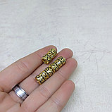 Бусина Трубочка с фианитами, 15х8мм, фото 2