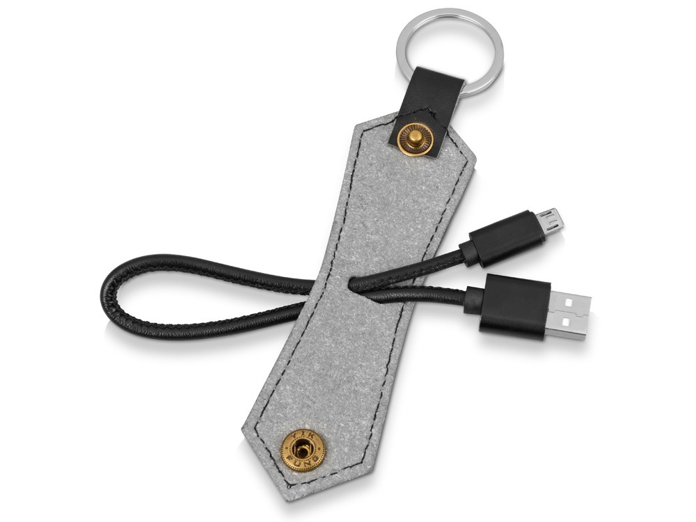 Кабель-брелок USB-MicroUSB Pelle, черный - фото 3 - id-p69350608