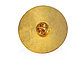 Значок металлический Круг, золотистый, фото 3
