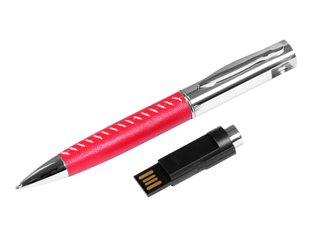 Флешка в виде ручки с мини чипом, 32 Гб, красный/серебристый - фото 2 - id-p69357551