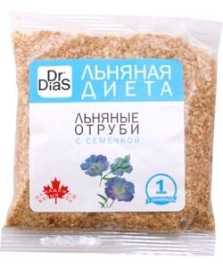 Отруби Dr.DiaS ЛЬНЯНЫЕ * КРУПНЫЙ ПОМОЛ с ЛЬНЯНОЙ СЕМЕЧКОЙ * 100 гр. (Канадский лен) (№ 1)