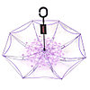 Чудо-зонт автоматический прозрачный «Перевертыш наоборот» (Фиолетовые цветы), фото 6