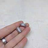 Бусина Трубочка с фианитами, 12х8мм, фото 2