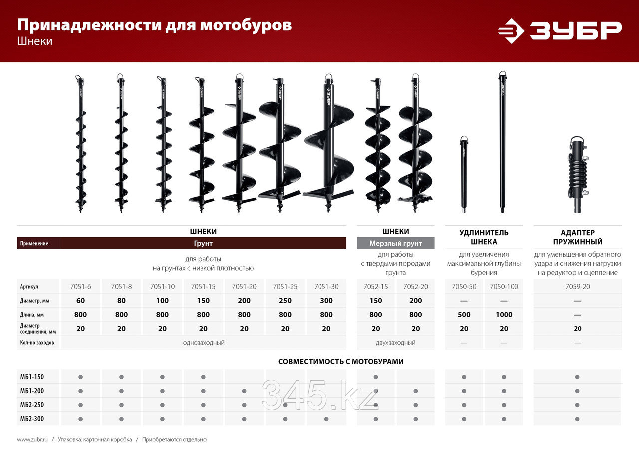 Мотобур (бензобур) ЗУБР, d=60-250 мм, 52 см3, 1/2 оператора. - фото 6 - id-p69387778