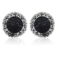 Пэстисы круглые с кружевом, чёрные