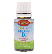 Carlson Labs, Витамин D3 для детей Super Daily , 400 МЕ, 0,35 жидкой унции (10,3 мл), фото 3