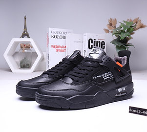 Зимние кроссовки Nike Air Jordan 4 Off White с мехом (39-44), фото 2