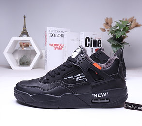 Зимние кроссовки Nike Air Jordan 4 Off White с мехом (39-44), фото 2