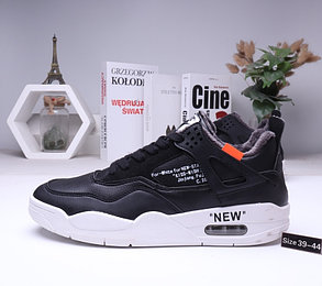 Зимние кроссовки Air Jordan 4 Off White с мехом (39-44), фото 2