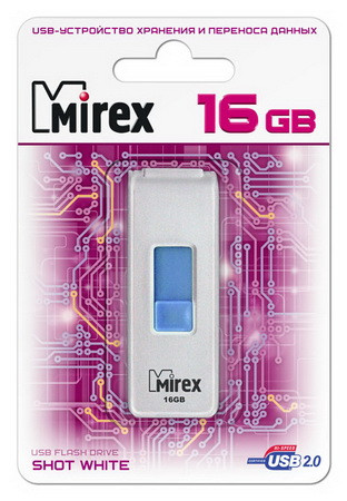 USB флэш-накопитель Mirex SHOT WHITE 16GB (ecopack) - фото 1 - id-p63593312