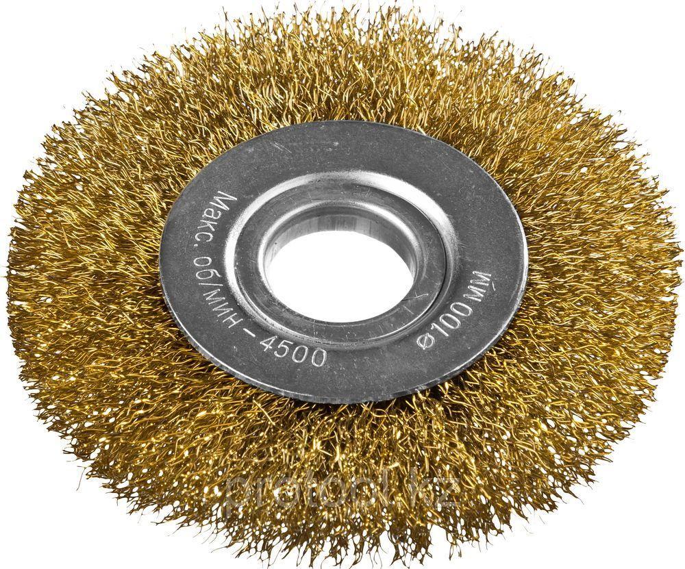 DEXX. Щетка дисковая для УШМ, витая стальная латунированная проволока 0,3мм, 125ммх22мм - фото 1 - id-p69468185