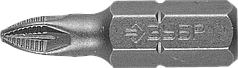 Биты ЗУБР "МАСТЕР" кованые, хромомолибденовая сталь, тип хвостовика C 1/4", PZ1, 25мм, 2шт