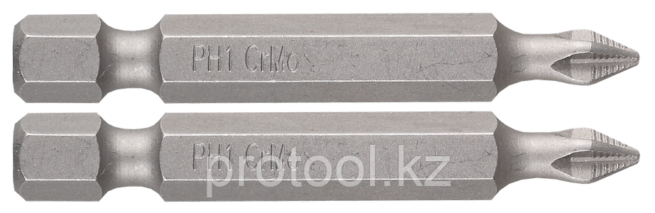 Биты ЗУБР "МАСТЕР" кованые, хромомолибденовая сталь, тип хвостовика E 1/4", PH1, 50мм, 2шт, фото 2