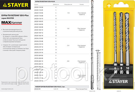 Бур STAYER "MASTER" по бетону, "SDS-Plus", d=10х110мм, фото 2