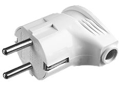 Вилка MAXElectro электрическая, 16А/220В, угловая, с заземлением, белая, STAYER