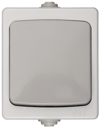 Выключатель СВЕТОЗАР "АВРОРА" двухклавишный, IP44, цвет серо-белый, 10А/~250В, фото 2