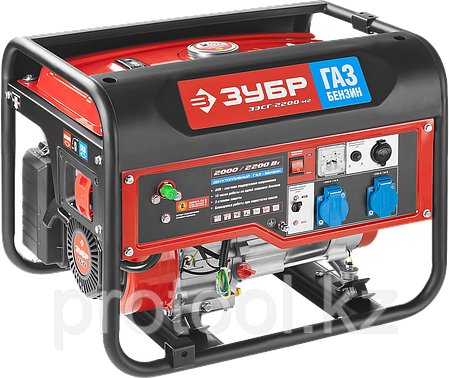 Генератор гибридный (бензин / газ), 2200 Вт, ЗУБР, фото 2