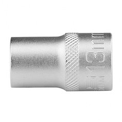 Головка торцевая, 13 мм, 12-гранная, CrV, под квадрат 1/2", хромированная// Stels