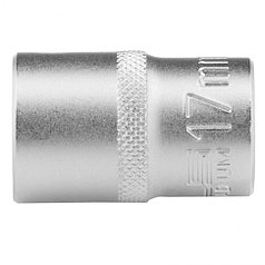 Головка торцевая, 17 мм, 12-гранная, CrV, под квадрат 1/2", хромированная// Stels