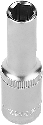 Головка торцовая ЗУБР "МАСТЕР" (1/2"), удлиненная, Cr-V, FLANK, хроматированное покрытие, 10мм