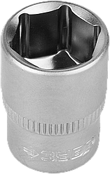 Головка торцовая ЗУБР "МАСТЕР" (1/4"), Cr-V, FLANK, хроматированное покрытие, 10мм