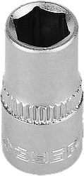 Головка торцовая ЗУБР "МАСТЕР" (1/4"), Cr-V, FLANK, хроматированное покрытие, 7мм
